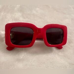 Red sunglasses. Square. No scratches